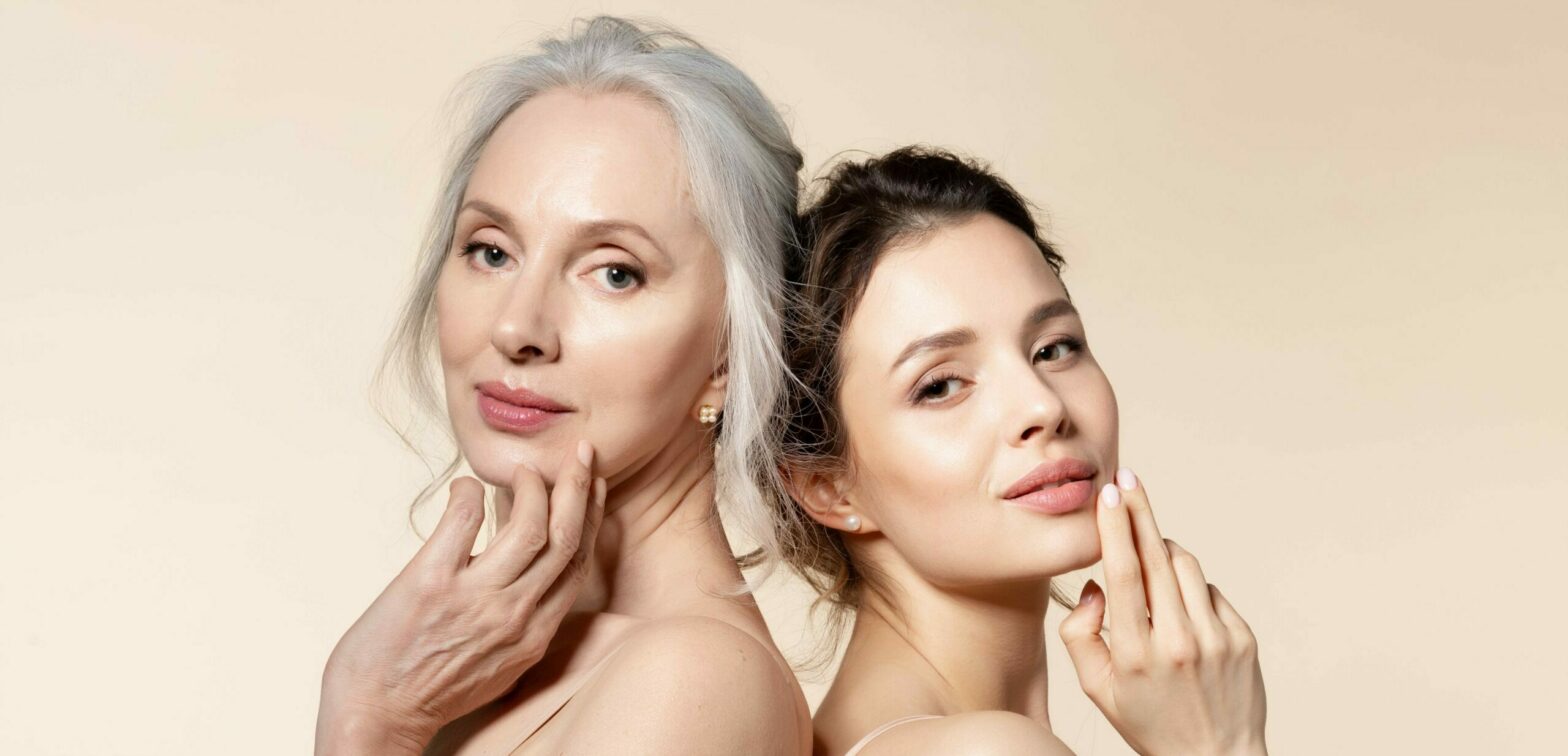 Elderly,And,Young,Women,With,Smooth,Skin,And,Natural,Makeup